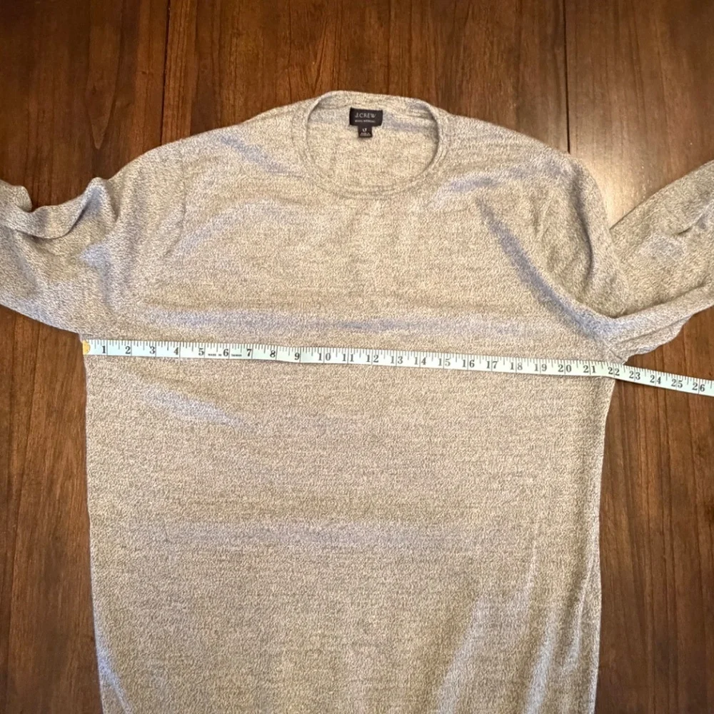 J. Crew Men's Marled Coal Washable Merino Wool Sweater, Size Large Tall
